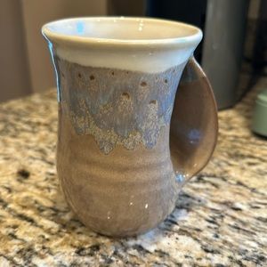 Hand thrown “hand warmer” mug